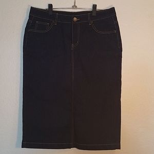 Be-Girl dark denim midi skirt NWOT